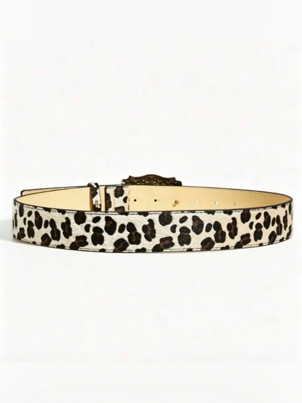 Western Belt Leopard Print, Bronze Longhorn Buckle Women’s Western Belt